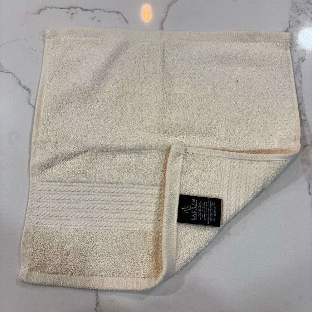 Ralph Lauren & Calvin Klein Wash Cloth Towels in Gray, Tan, Cream
